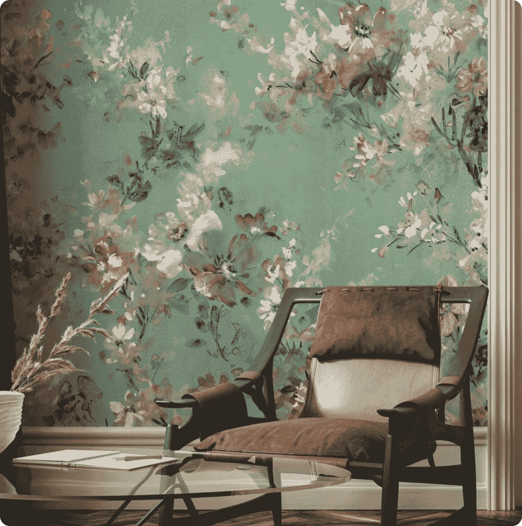 Classic wallpaper with floral concept for your room